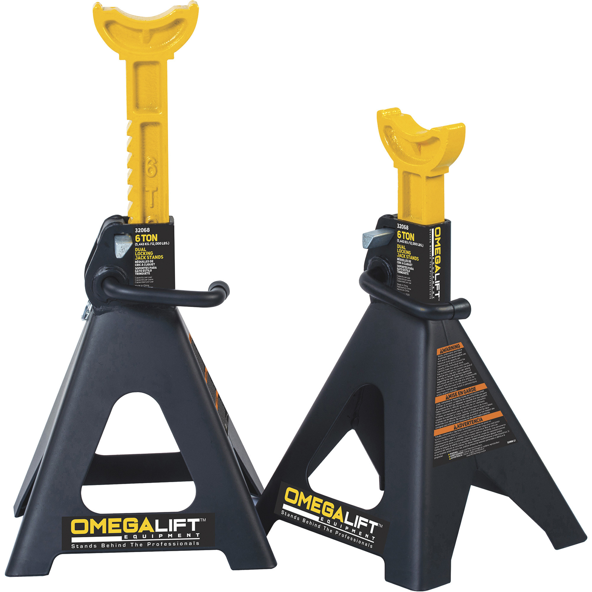 Omega 6-Ton Heavy-Duty Jack Stands, Pair, Model# 32068